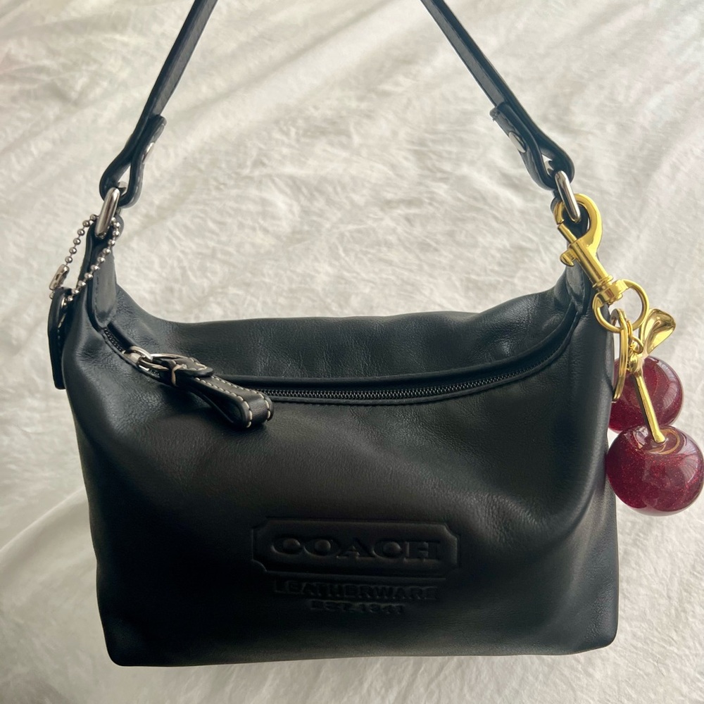 👑✅PRICE FIRM✅Small Coach Genuine Soft Black Leather Hand Bag - Picture 9 of 15
